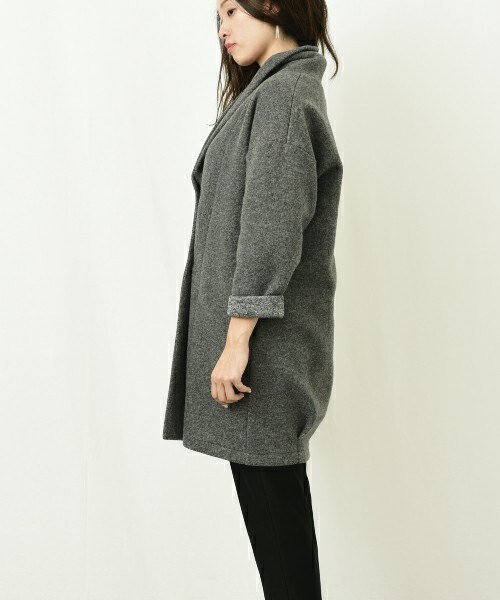 actuel（アクチュエル）の「スライバーニットコート（その他アウター・レディース・チャコールグレー/ネイビー・FREE）」の8枚目の写真