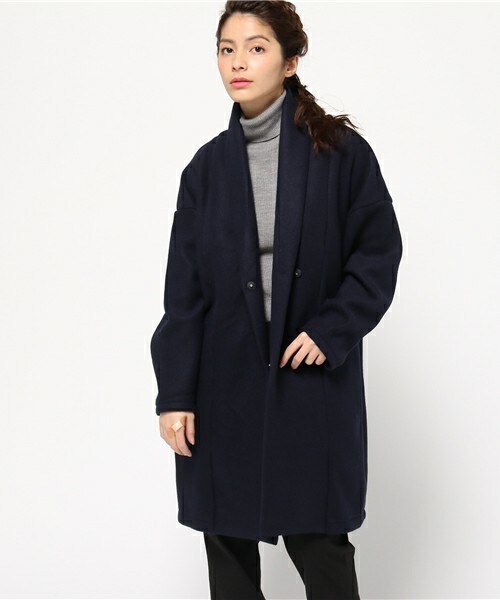 actuel（アクチュエル）の「スライバーニットコート（その他アウター・レディース・チャコールグレー/ネイビー・FREE）」の2枚目の写真