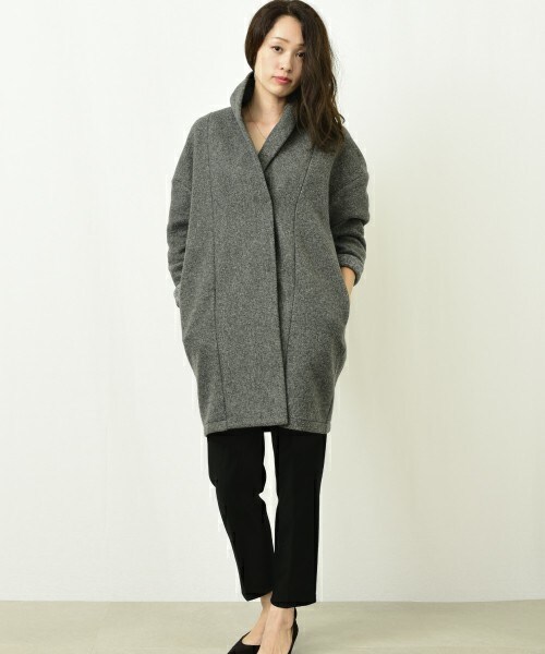 actuel（アクチュエル）の「スライバーニットコート（その他アウター・レディース・チャコールグレー/ネイビー・FREE）」の6枚目の写真