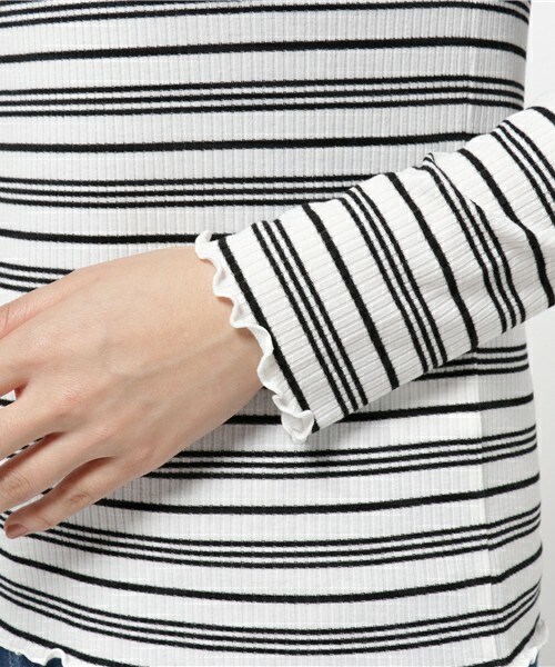 archives（アルシーヴ）の「メローマルチボーダープルオーバー（Tシャツ/カットソー・レディース・オフホワイト/ブラック/ネイビー・MEDIUM）」の8枚目の写真