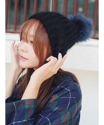 KORMARCH | リブニット編みアンゴラビーニー(キャップ)