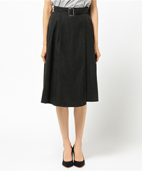 archives（アルシーヴ）の「共布ベルトフレアスカート（スカート・レディース・ブラック/キャメル/ピンク・MEDIUM）」の4枚目の写真