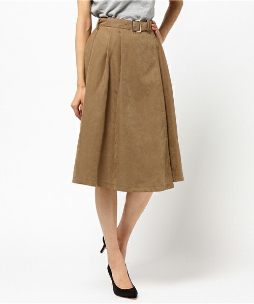archives（アルシーヴ）の「共布ベルトフレアスカート（スカート・レディース・ブラック/キャメル/ピンク・MEDIUM）」の3枚目の写真
