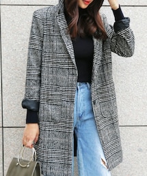 DHOLIC | グレンチェックチェスターコート(ダウンジャケット/コート)