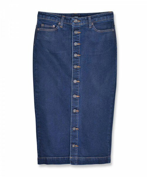 NINE(ナイン)の「NINE コーティングタイトスカート(スカート・レディース・インディゴ・0)」の1枚目の写真