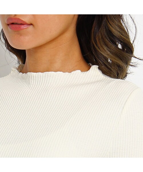 OZOC（オゾック）の「細リブニットトップス（トップス・レディース・オフホワイト/ブラック/キャメル/ボルドー・その他）」の8枚目の写真