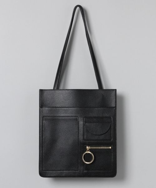 JEANASIS（ジーナシス）の「ポケットデザイントート（バッグ・アイボリー()/ブラック()）」の2枚目の写真