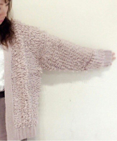 archives（アルシーヴ）の「ループ編みトッパーニットカーディガン（カーディガン/ボレロ・レディース・グレー/ブラウン/ピンク・MEDIUM）」の12枚目の写真