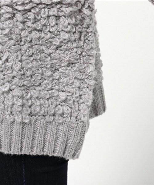 archives（アルシーヴ）の「ループ編みトッパーニットカーディガン（カーディガン/ボレロ・レディース・グレー/ブラウン/ピンク・MEDIUM）」の9枚目の写真