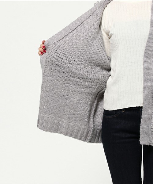 archives（アルシーヴ）の「ループ編みトッパーニットカーディガン（カーディガン/ボレロ・レディース・グレー/ブラウン/ピンク・MEDIUM）」の10枚目の写真