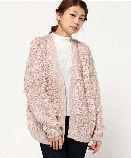 archives（アルシーヴ）の「ループ編みトッパーニットカーディガン（カーディガン/ボレロ・レディース・グレー/ブラウン/ピンク・MEDIUM）」の16枚目の写真