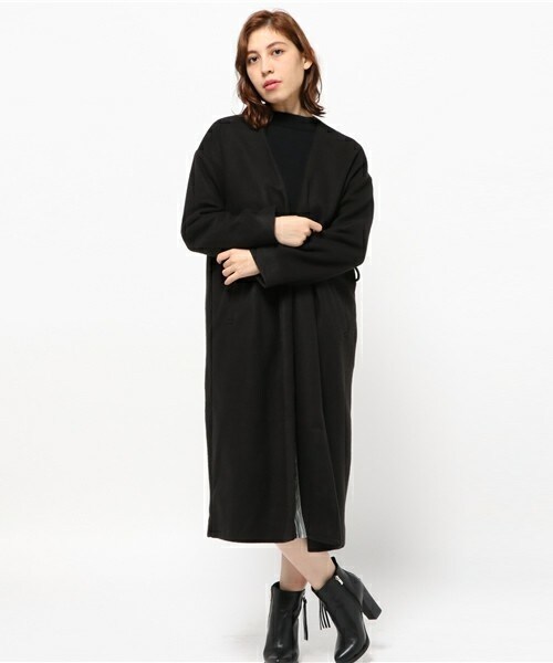 archives（アルシーヴ）の「起毛ニットガウンコート（その他アウター・レディース・ブラック/グレー/ベージュ・MEDIUM）」の2枚目の写真