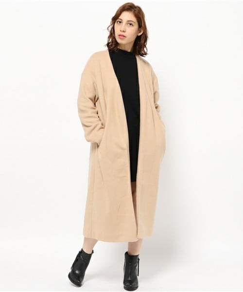 archives（アルシーヴ）の「起毛ニットガウンコート（その他アウター・レディース・ブラック/グレー/ベージュ・MEDIUM）」の3枚目の写真