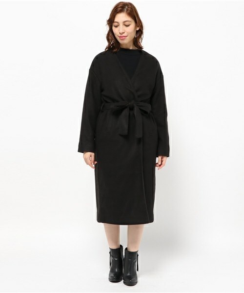 archives（アルシーヴ）の「起毛ニットガウンコート（その他アウター・レディース・ブラック/グレー/ベージュ・MEDIUM）」の4枚目の写真