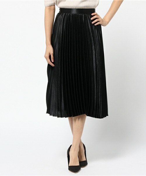 archives（アルシーヴ）の「シャイニープリーツスカート（スカート・レディース・ブラック/ダークブラウン/ピンク・MEDIUM）」の2枚目の写真