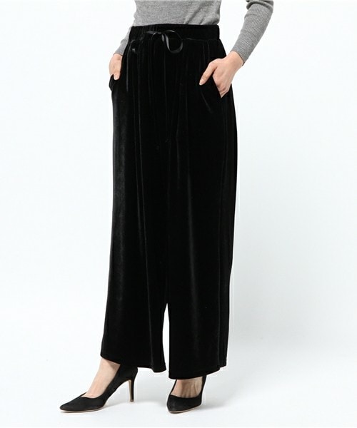 archives（アルシーヴ）の「ベロアイージーパンツ（その他パンツ・レディース・ブラック/ダークブラウン/ピンク・MEDIUM）」の2枚目の写真