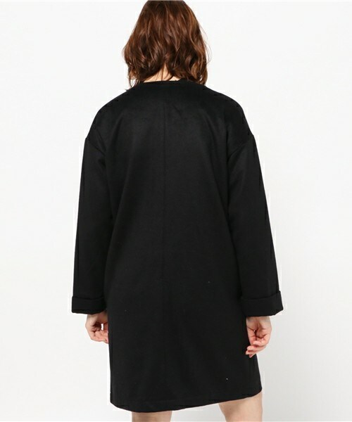 archives（アルシーヴ）の「ノーカラーラグランコート（ノーカラージャケット・レディース・アイボリー/ブラック/グレー・MEDIUM）」の6枚目の写真