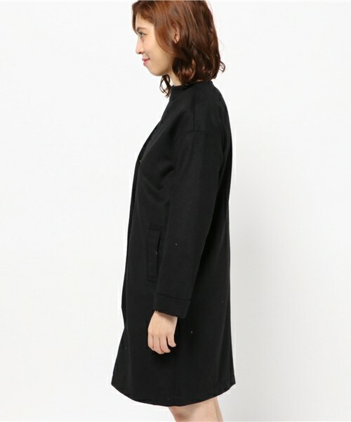 archives（アルシーヴ）の「ノーカラーラグランコート（ノーカラージャケット・レディース・アイボリー/ブラック/グレー・MEDIUM）」の5枚目の写真