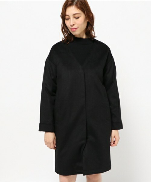 archives（アルシーヴ）の「ノーカラーラグランコート（ノーカラージャケット・レディース・アイボリー/ブラック/グレー・MEDIUM）」の4枚目の写真