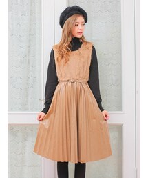 KORMARCH | スリーブレスリアルウサギファーワンピース(ワンピース)