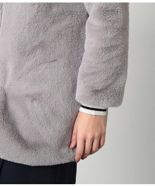 VIS（ビス）の「フェイクファーノーカラーコート（）」 - WEAR