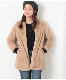VIS（ビス）の「フェイクファーノーカラーコート（）」 - WEAR
