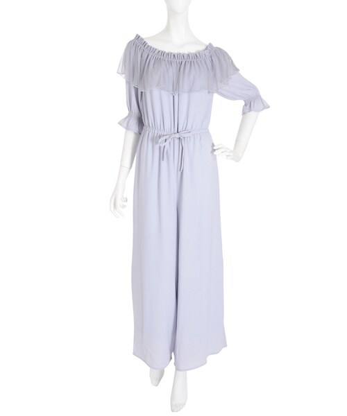 merry jenny（メリージェニー）の「スモッキングオールインワン（オールインワン・サロペット・レディース・アイボリー/グレー/ネイビー・F）」の5枚目の写真