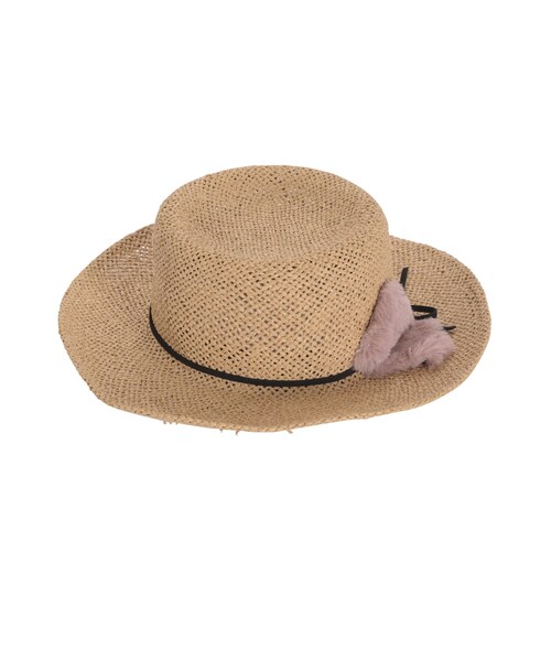 merry jenny（メリージェニー）の「リボンストローハット（帽子・レディース・ブラック/ベージュ・F）」の5枚目の写真