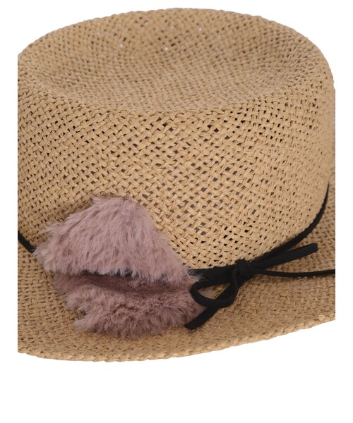 merry jenny（メリージェニー）の「リボンストローハット（帽子・レディース・ブラック/ベージュ・F）」の4枚目の写真