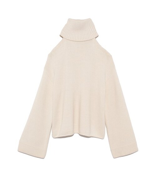 SNIDEL(スナイデル)の「オープンショルダーニットプルオーバー(ニット・レディース・IVR/KKI/BLK・F)」の1枚目の写真