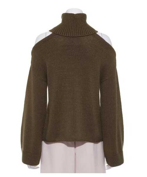 SNIDEL(スナイデル)の「オープンショルダーニットプルオーバー(ニット・レディース・IVR/KKI/BLK・F)」の6枚目の写真