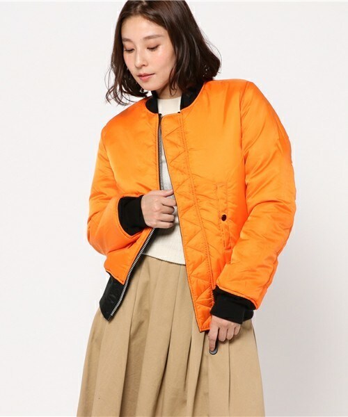 Alpha Industries(アルファインダストリーズ)の「ALPHA INDUSTRIES MA-1(ミリタリージャケット・レディース・ブラック/ベージュ/カーキ・34)」の16枚目の写真
