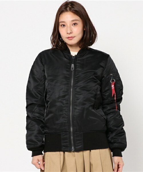 Alpha Industries(アルファインダストリーズ)の「ALPHA INDUSTRIES MA-1(ミリタリージャケット・レディース・ブラック/ベージュ/カーキ・34)」の1枚目の写真
