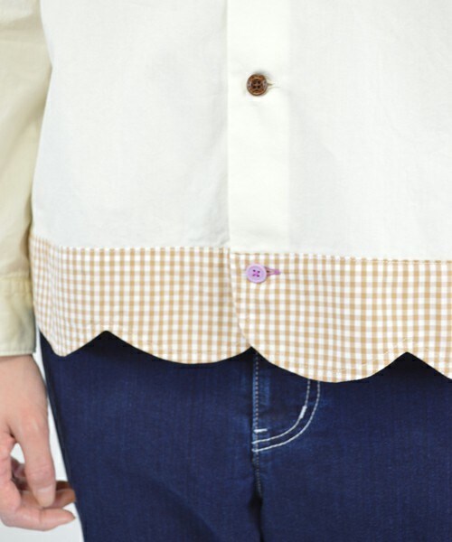 FRAPBOIS half（フラボアハーフ）の「パーラーシャツ（シャツ/ブラウス・レディース・ホワイト/ベージュ・1/2）」の5枚目の写真