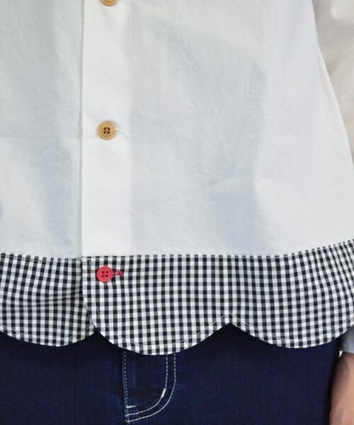 FRAPBOIS half（フラボアハーフ）の「パーラーシャツ（シャツ/ブラウス・レディース・ホワイト/ベージュ・1/2）」の8枚目の写真