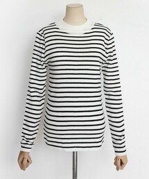 DHOLIC | モックネックボーダーニットTシャツ(ニット/セーター)