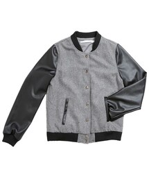 aimoha | バイカラーレザースリーブメルトンブルゾン(ブルゾン)