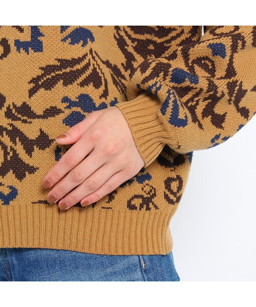 OZOC（オゾック）の「総柄ニットプルオーバー（トップス・レディース・ベージュ系/オフホワイト・その他）」の8枚目の写真