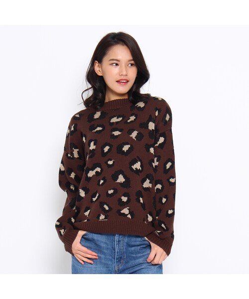 OZOC（オゾック）の「総柄ニットプルオーバー（トップス・レディース・ベージュ系/オフホワイト・その他）」の3枚目の写真