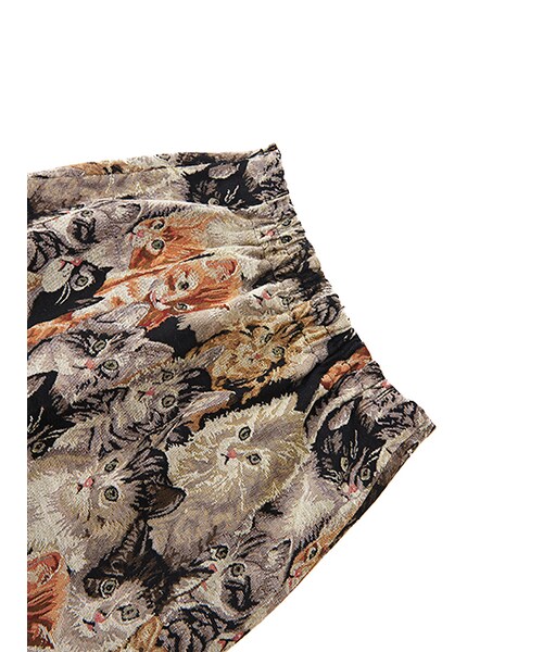 w closet(ダブルクローゼット)の「ジャガード織り台形スカート(スカート・レディース・ネコ/花・FREE)」の7枚目の写真