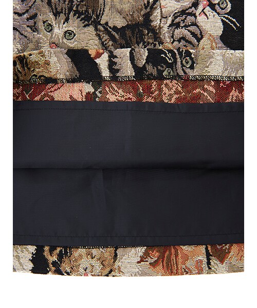 w closet(ダブルクローゼット)の「ジャガード織り台形スカート(スカート・レディース・ネコ/花・FREE)」の9枚目の写真