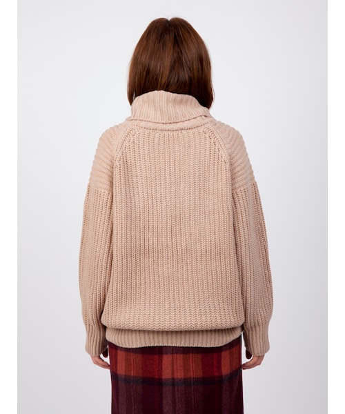 w closet（ダブルクローゼット）の「片畦編みタートルネックニット（トップス・レディース・エクリュ/グレー/ピンクベージュ・FREE）」の6枚目の写真