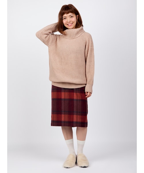 w closet（ダブルクローゼット）の「片畦編みタートルネックニット（トップス・レディース・エクリュ/グレー/ピンクベージュ・FREE）」の14枚目の写真