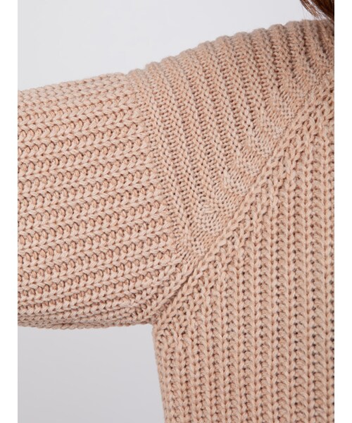 w closet（ダブルクローゼット）の「片畦編みタートルネックニット（トップス・レディース・エクリュ/グレー/ピンクベージュ・FREE）」の12枚目の写真