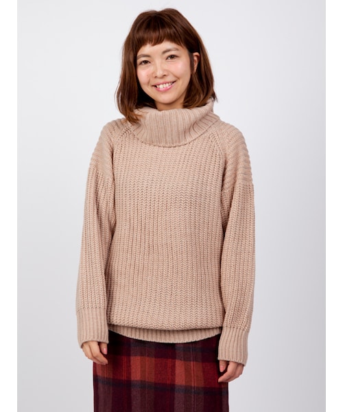 w closet（ダブルクローゼット）の「片畦編みタートルネックニット（トップス・レディース・エクリュ/グレー/ピンクベージュ・FREE）」の4枚目の写真