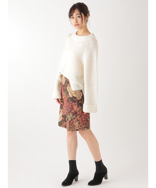 w closet（ダブルクローゼット）の「ガーター編みボトルネックニット（トップス・レディース・オフホワイト/Lグレー/Dピンク・FREE）」の11枚目の写真