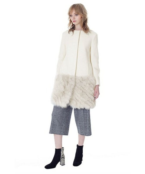 グレースコンチネンタル　diagram ノーカラーボアコート ノーカラーボアムートンコート / GRACE CONTINENTAL | GRACE