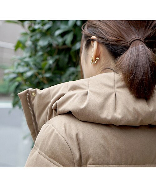 laboratory work（ラボラトリーワーク）の「ストレッチダウンコート（ジャケット/アウター・レディース・ブラック/ベージュ/ネイビー・S/M）」の8枚目の写真