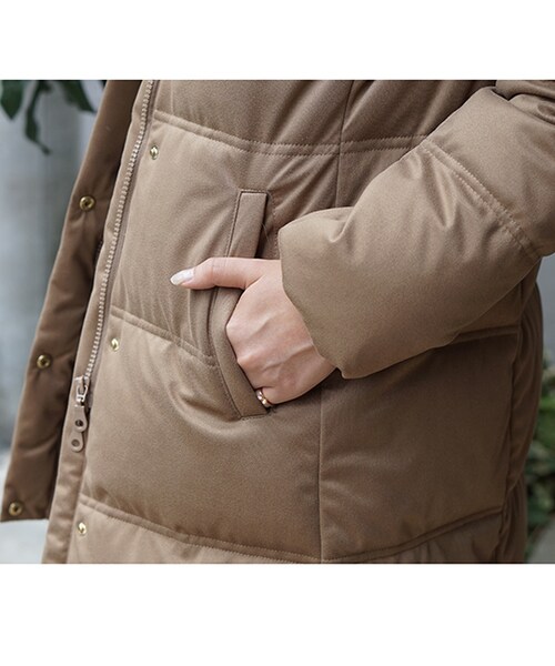 laboratory work（ラボラトリーワーク）の「ストレッチダウンコート（ジャケット/アウター・レディース・ブラック/ベージュ/ネイビー・S/M）」の9枚目の写真