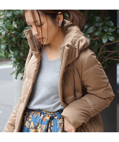 laboratory work（ラボラトリーワーク）の「ストレッチダウンコート（ジャケット/アウター・レディース・ブラック/ベージュ/ネイビー・S/M）」の10枚目の写真